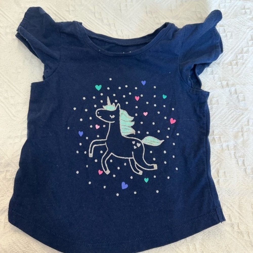 Navy Blue Kids Unicorn T-Shirt